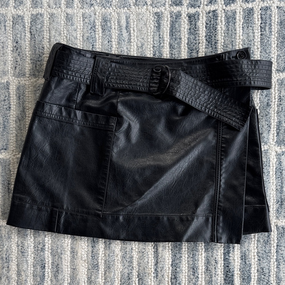 Rails Black Mini Skirt with Belt